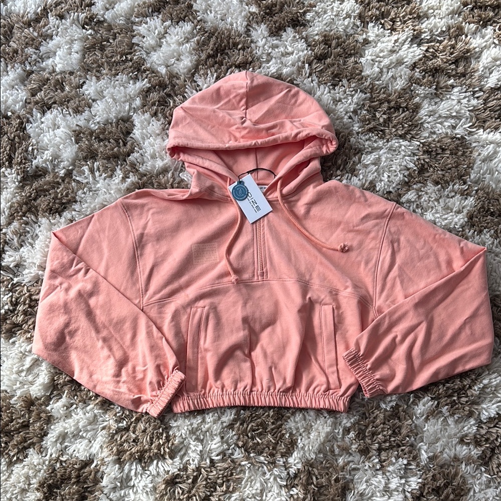 Noize Cropped half zip Hoodie